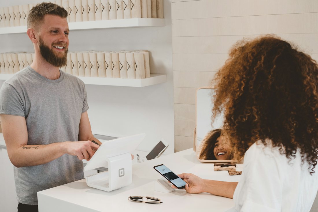 A bank transfer in progress